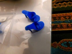 BARBIE ROYAL BLUE OR TURQUOISE  OPEN TOE MULES HEELS  JAPAN CHOICE
